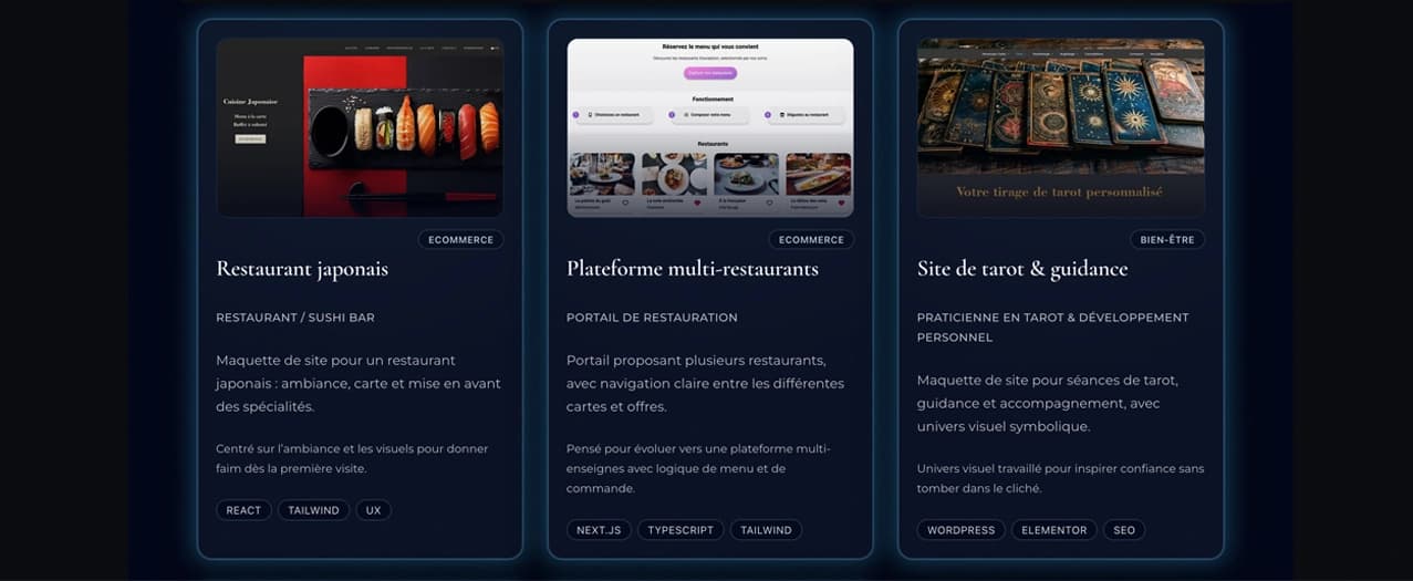 Exemple d’interface web moderne